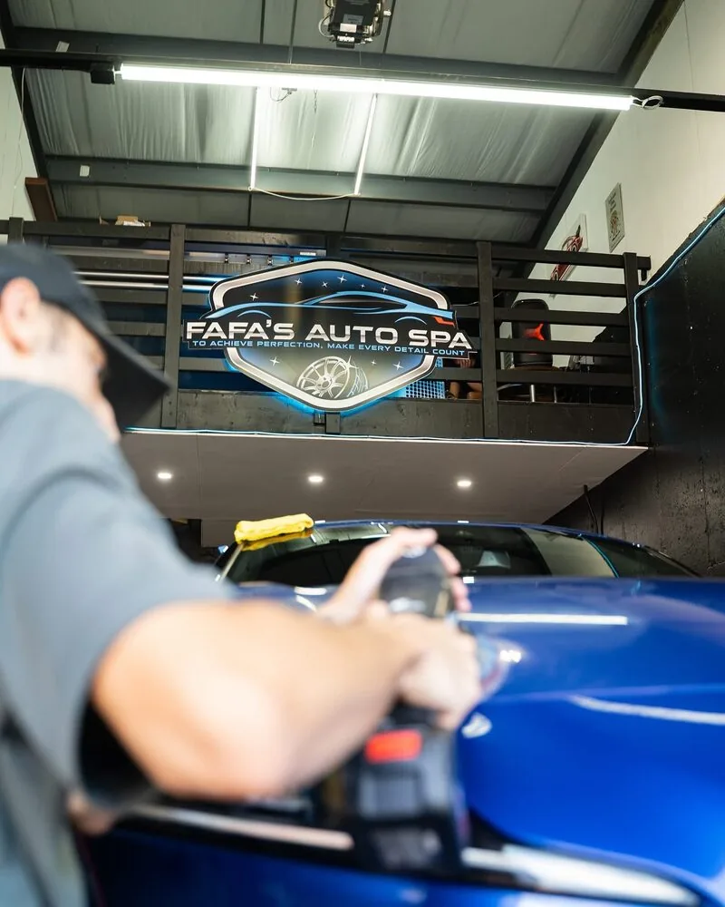 Glossy vehicle paint with deep reflections after ceramic coating application