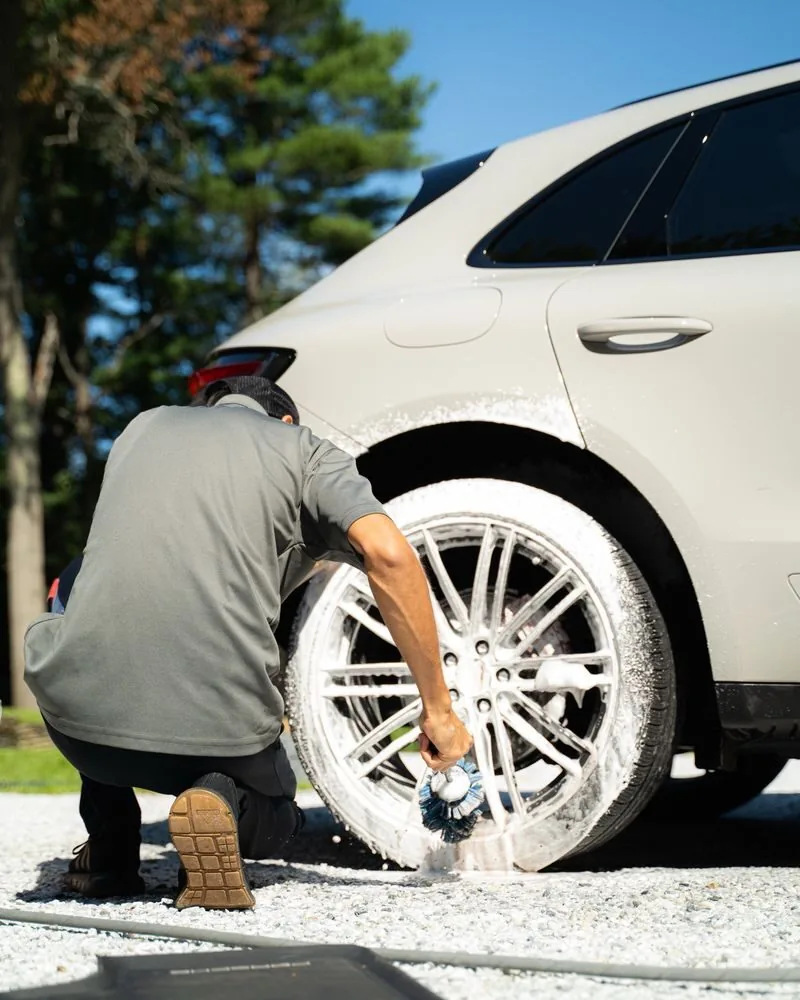 Mercedes-AMG receiving full exterior detail on location
